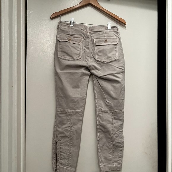 Cream Jean-Style Pants – Zippered Ankles, Stretchy & Chic! (Size 29 Gently-Used) - Picture 10 of 15